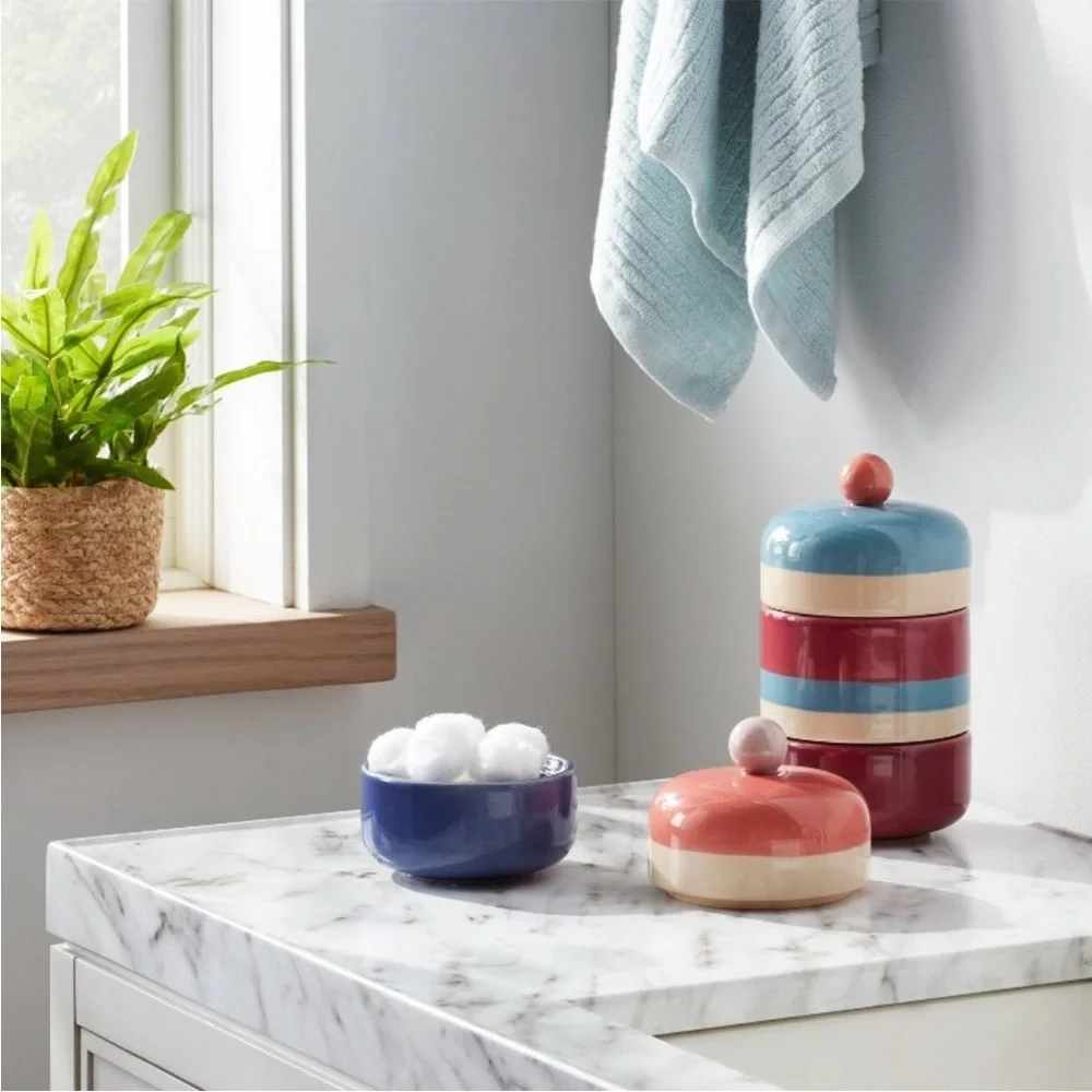 JUNGALOW x OPALHOUSE NWT stoneware bath canister